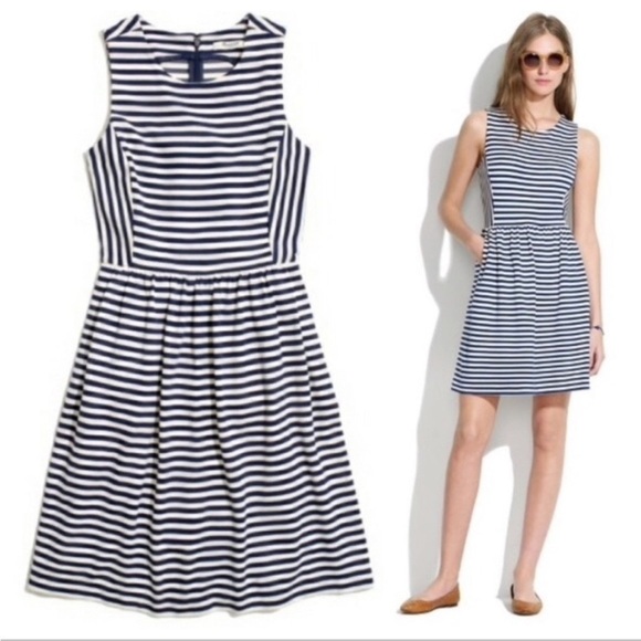 MadewellAfternoon Fit & Flare Striped Knit Dress
